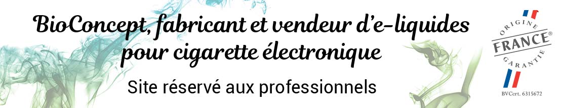 Fabrication et vente d'eliquides pour cigarettes électroniques. Boutique réservée aux professionnels.